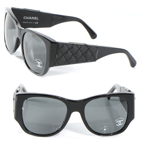 chanel leather sunglasses|Chanel sunglasses with clear sides.